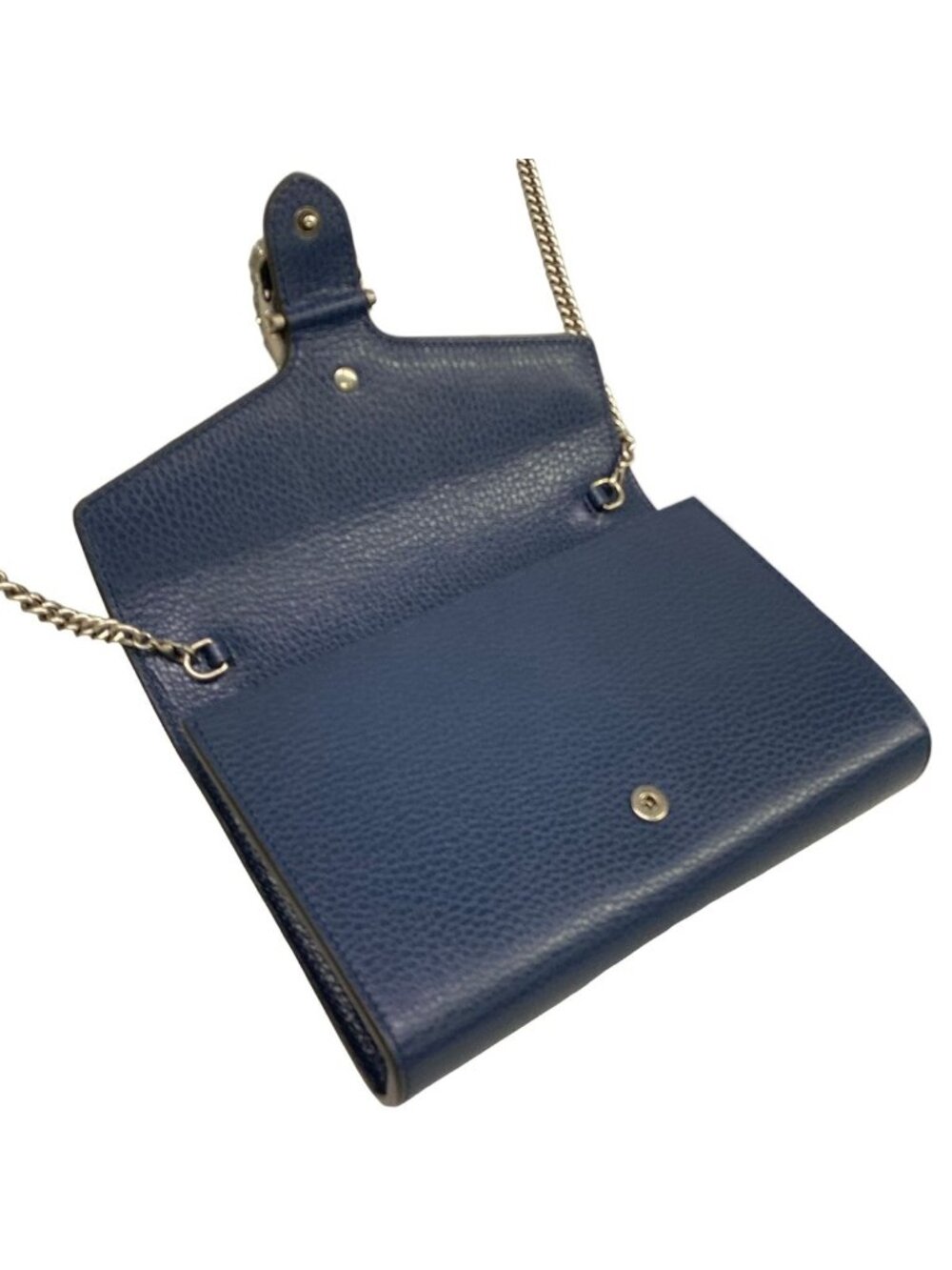 Gucci Wallet Dionysus Dark Navy Silver Chain with Removable Strap Leather - Picture 3 of 13